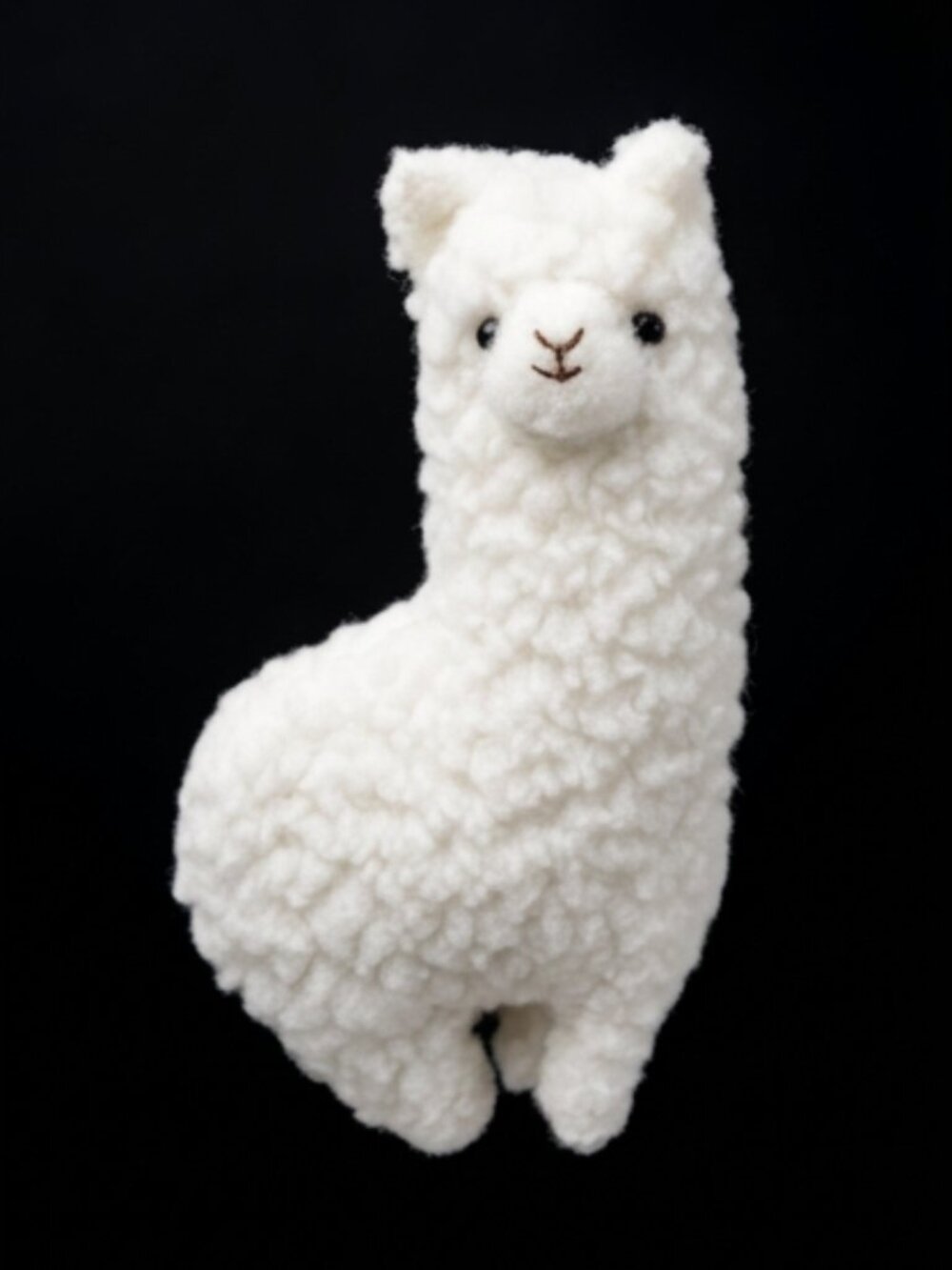 Hand Crafted Alpaca Brooch Pin | White Fluffy Textile | Cute Animal Accessory
